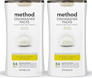 Method Dishwasher Detergent Packs, Lemon Mint, 108 Tabs, 2 Pack