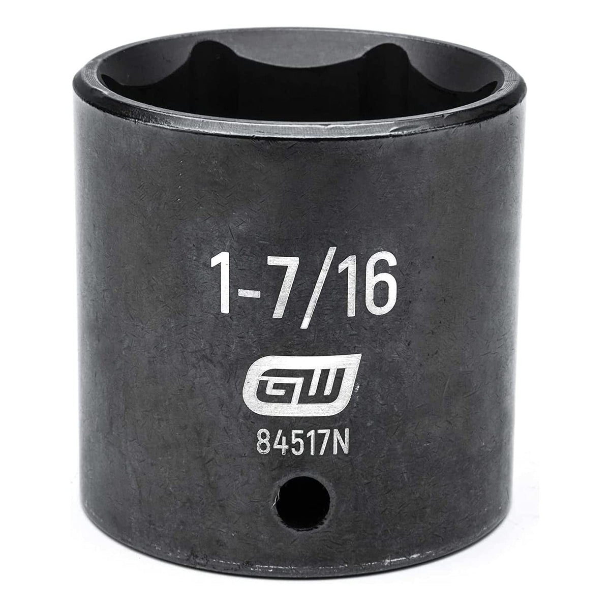 1/2" Drive 6 Pt. Standard Impact Socket by GEARWRENCH – 1.909 in, Chrome Molybdenum Steel, Black, Model 84517N