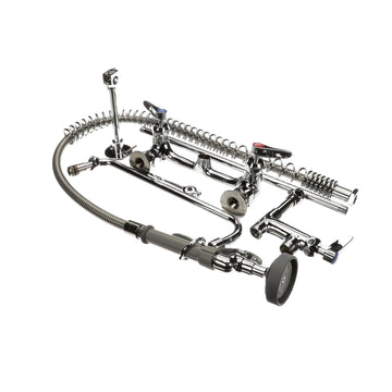 Pre-Rinse Unit with Ceramas and Wall Bracket by T&S Brass – Polished chrome plated brass, Polished Chrome, Model B-0133-12-CR-B