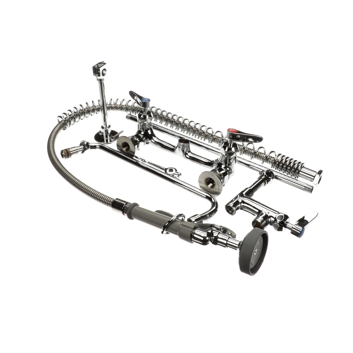 Pre-Rinse Unit with Ceramas and Wall Bracket by T&S Brass – Polished chrome plated brass, Polished Chrome, Model B-0133-12-CR-B