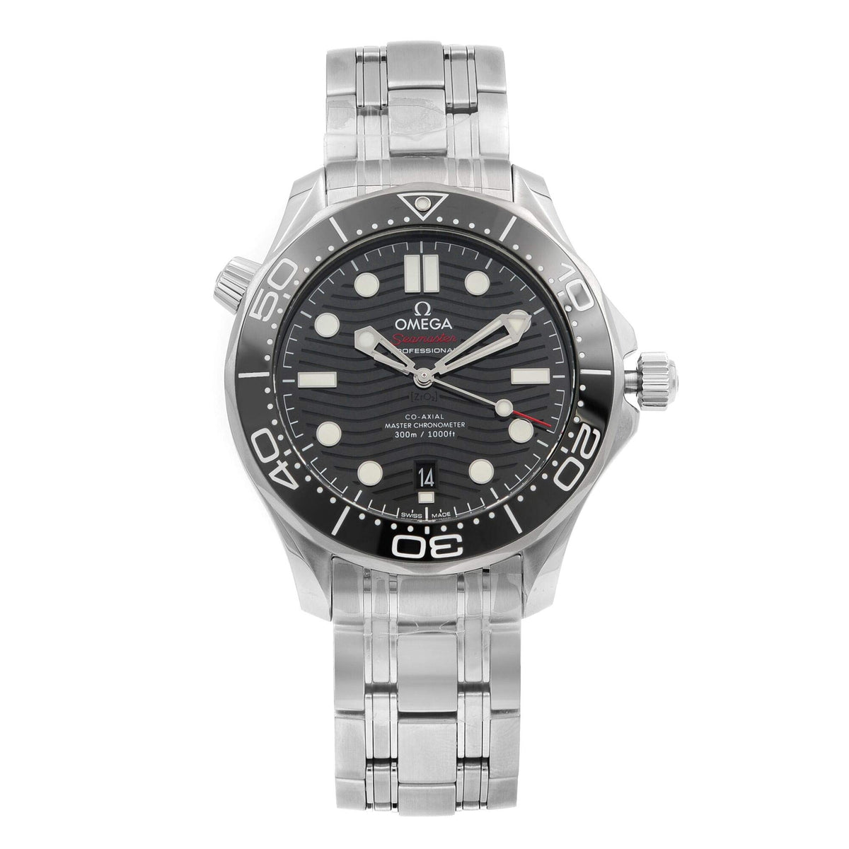 Seamaster Automatic Chronometer Black Dial Men's Watch by Omega – Silver, Model 210.30.42.20.01.001