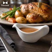 China Sauce Boat by Tuxton – 2-1/2oz, 2.5 ounces, Vitrified China, White, Pack of 12