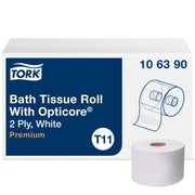 OptiCore Mid-size Toilet Paper Roll White T by Tork – 36 Count (Pack of 1), Fiber, White, Pack of 36, Model 106390