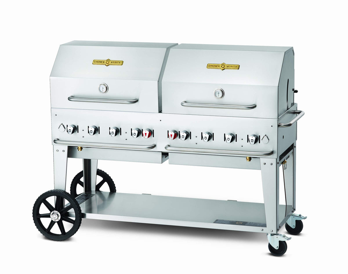 60" Mobile Grill - Propane by Crown Verity – Stainless Steel, Model CV-MCB-60