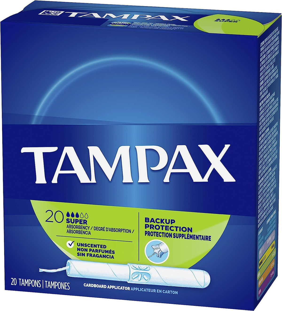 Tampon 80ct OLD PRODUCT by Tampax – 80 Count, Cardboard, White, Pack of 4, Model 646369