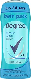 Degree Antiperspirant Deodorant Shower Clean 2.6 oz Twin Pack