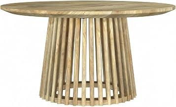 Furnifact Mango Round Coffee Table Solid Wood Construction Durable Finish Includes 1 Coffee Table Ideal for Living Room and Modern Decor