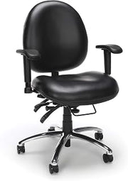 OFM 24/7 Vinyl Office Chair, BIG & TALL 400lb Max Weight, Adjustable Back & Seat Height, With Wheels, Black