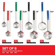 Portion Control Serving Spoons (Set of 8) by Stock Your Home – 8 Count, Stainless Steel, Multicolor, Pack of 8, Model Stock Your Home 3650