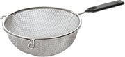 Winco 8" Stainless Steel Mesh Strainer | Double medium, Tin-plated steel, Wire handle, Hanging loop, Deep bowl, Great for Rinsing Produce, Straining and Kitchen Prep