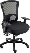 Global Industrial Big and Tall Mesh Back Chair, Fabric Seat, Black