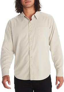 MARMOT Men's Aerobora Long Sleeve Button Down Shirt, Sandbar, Large