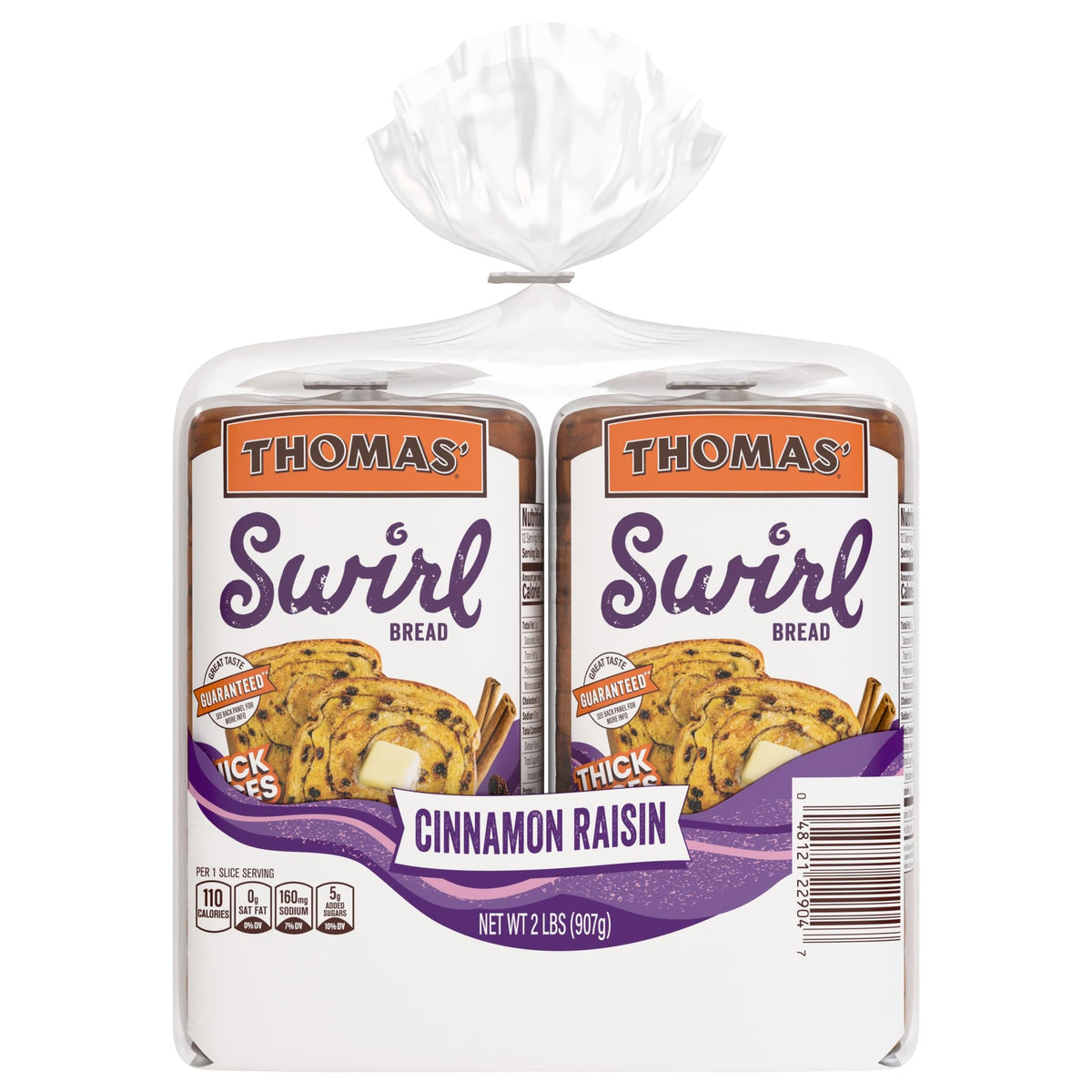 Swirl Cinnamon Raisin (Club Pack) Bread by THOMAS' – 16 Ounce (Pack of 2)