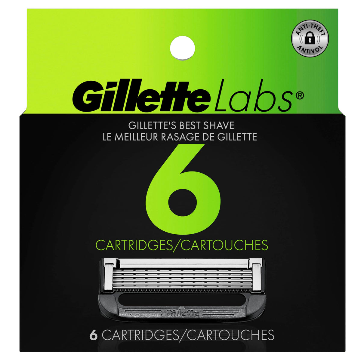 Gillette 6 Count (Pack of 1) / 6 Refills / Silver Shaving Gels