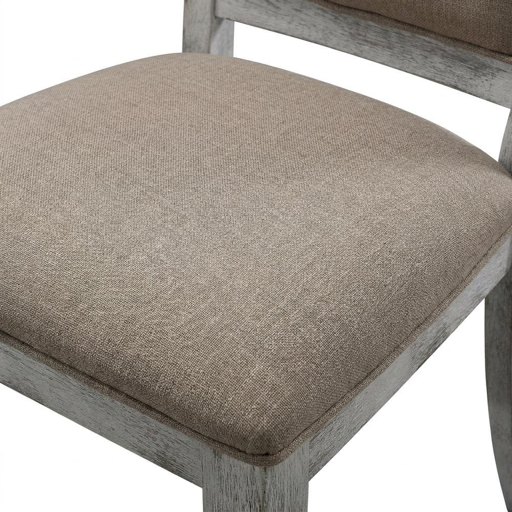Upholstered Wood Dining Chairs Set of 2 with Turned Legs by Furnifact – Wood, Beige, Pack of 2