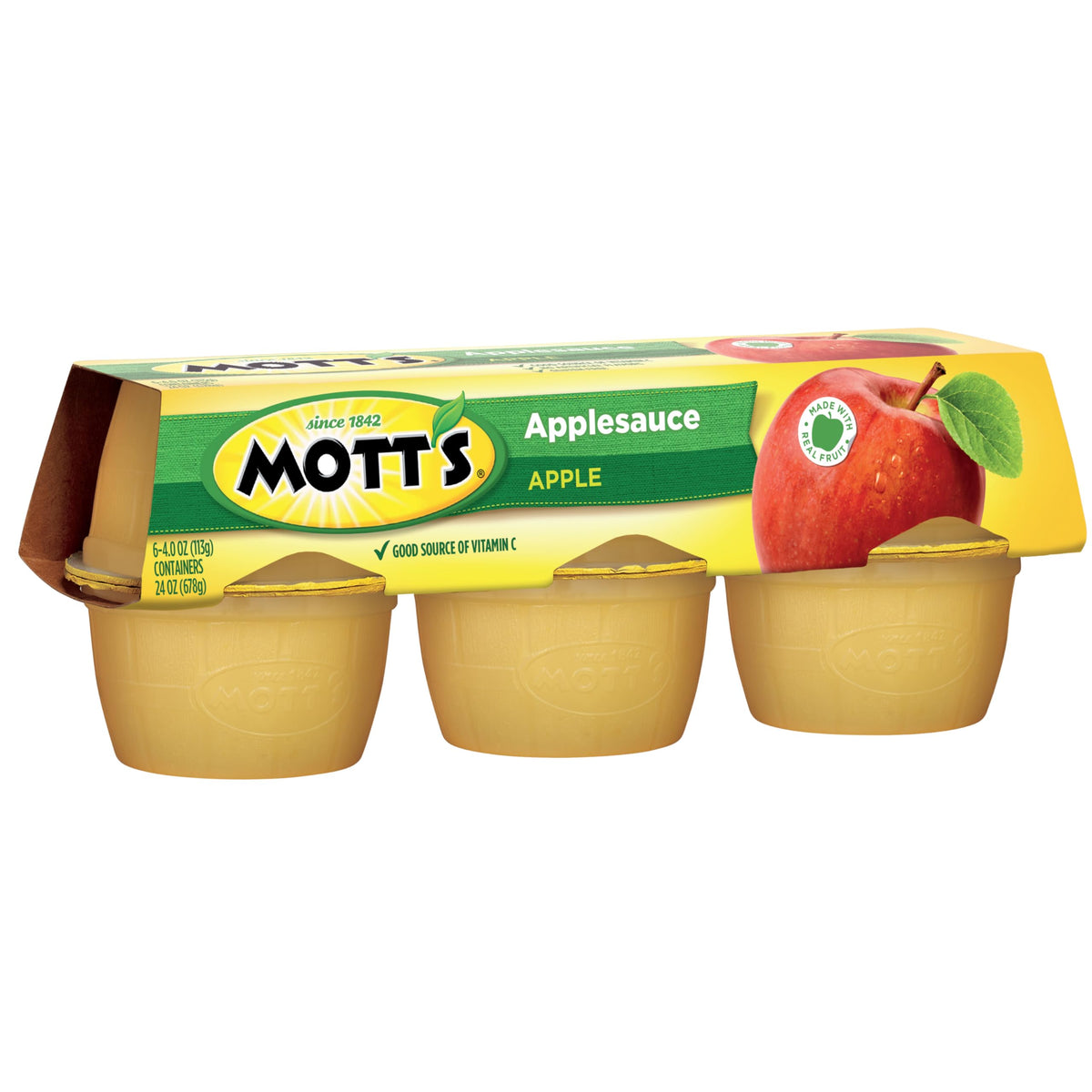 Applesauce, 4 oz cups, 6 count by Mott's – 4 Ounce (Pack of 6), Pack of 6, Model ZY-ghm-20200907-19