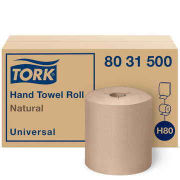 Tork Hand Towel Roll, Natural, H80, 6 Rolls x 630 ft, 8031500