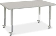 Jonti-Craft Berries 6473JCM000 Rectangle Activity Table - 30" X 48", Mobile - Freckled Gray/Gray/Gray