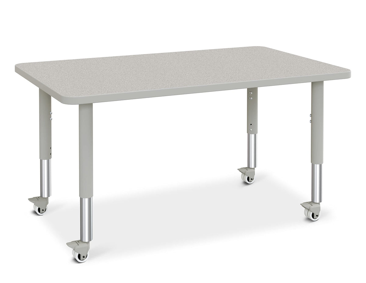 Berries Rectangle Activity Table - 30" X 48" by Jonti-Craft – 30" x 48", Wood, Freckled Gray/Gray/Gray, Model 6473JCM000