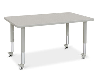 Berries Rectangle Activity Table - 30" X 48" by Jonti-Craft – 30" x 48", Wood, Freckled Gray/Gray/Gray, Model 6473JCM000