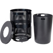 Global Industrial Black / Industrial / 36.0 gallons Outdoor Trash Cans