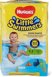 HUGGIES Little Swimmers Disposable Swim Pants, Small (15lb-34lb.), 12-Count