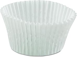 Hoffmaster Fluted Bake Cups, 4.5 Diameter x 1.25 h, White, Paper, 500/Pack, 20 Packs/Carton