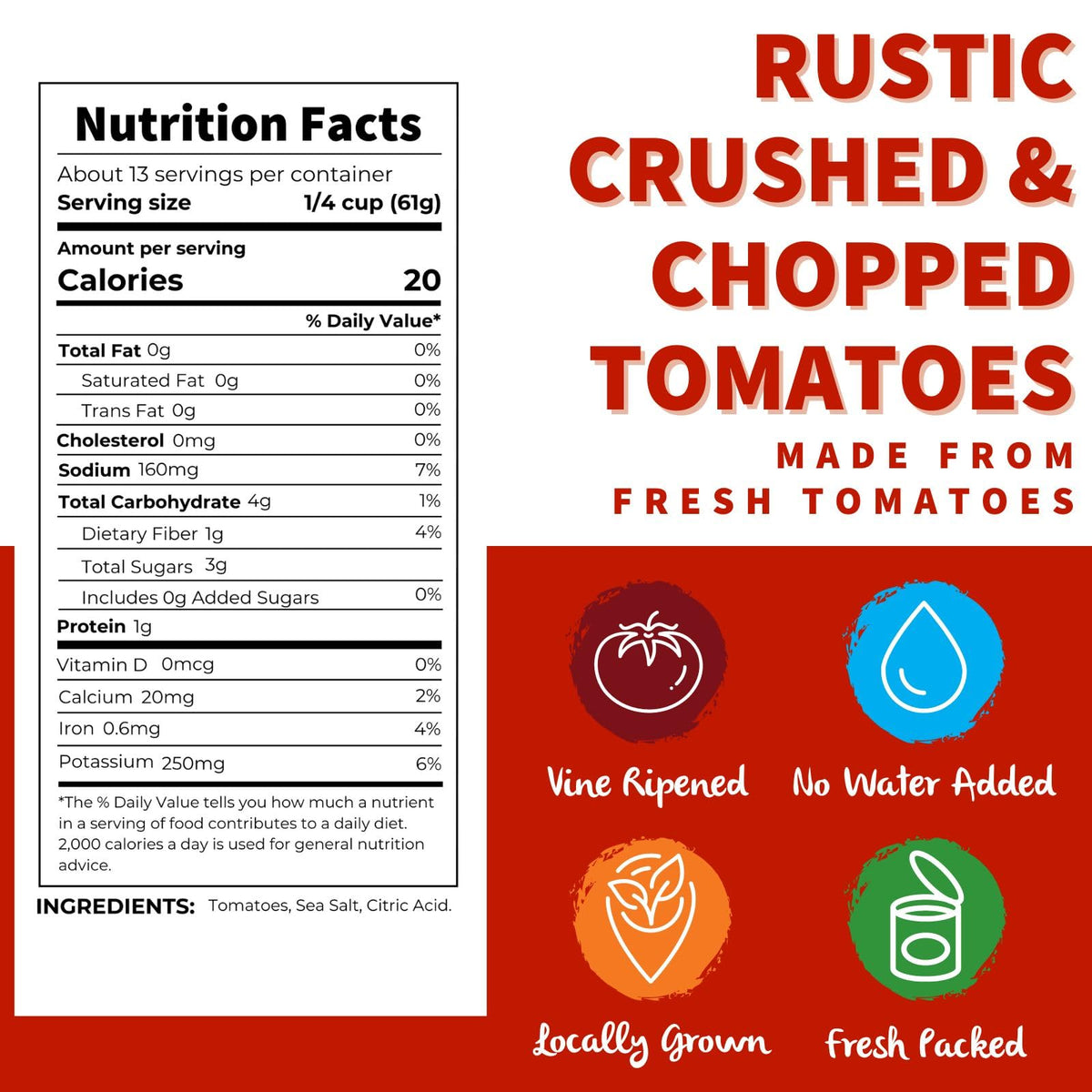 Rustic Crushed Tomatoes (12 pack) by Dei Fratelli – 12 pack