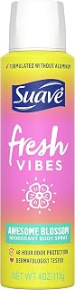 Suave Fresh Vibes Deodorant Body Spray, Aluminum Free 48 Hour Deodorant Protection, Awesome Blossom Dermatologist Tested, Body Spray Deodorant 4 oz