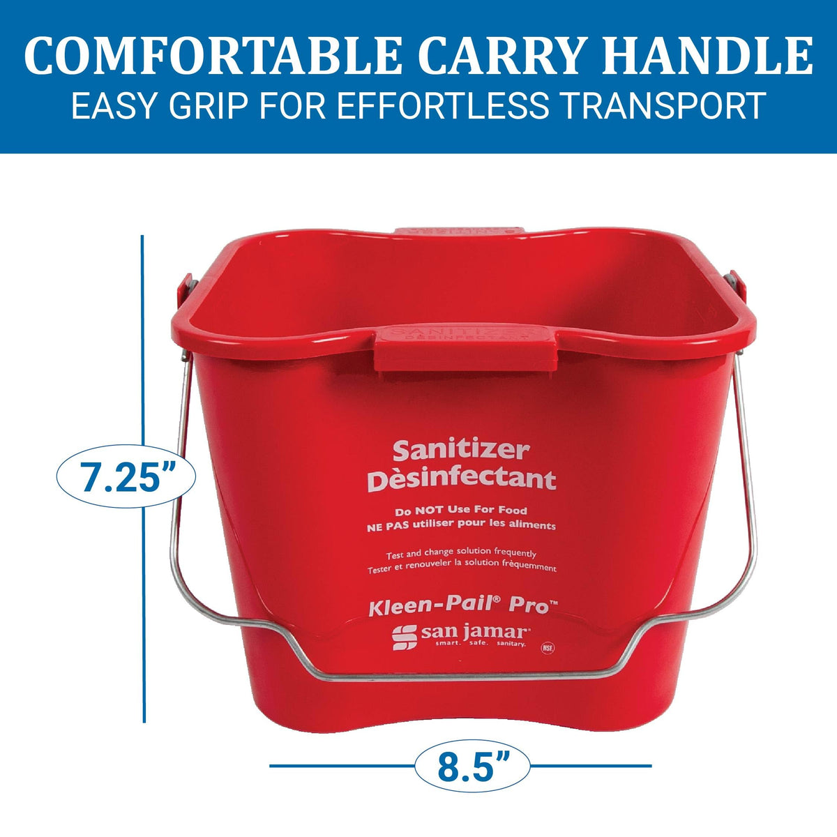 San Jamar 6 Quarts / Red / 12 Buckets