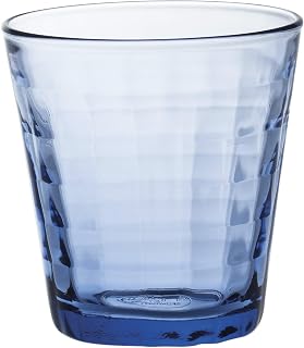 Duralex 1032BC04/4 Made in France Prisme Marine Glass Tumbler Drinking Glasses, 7.75 ounce - Set of 4, Marine Blue