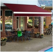 Awntech Retractable Awning Left Motor 24'W x 10'D x 10" H Burgundy
