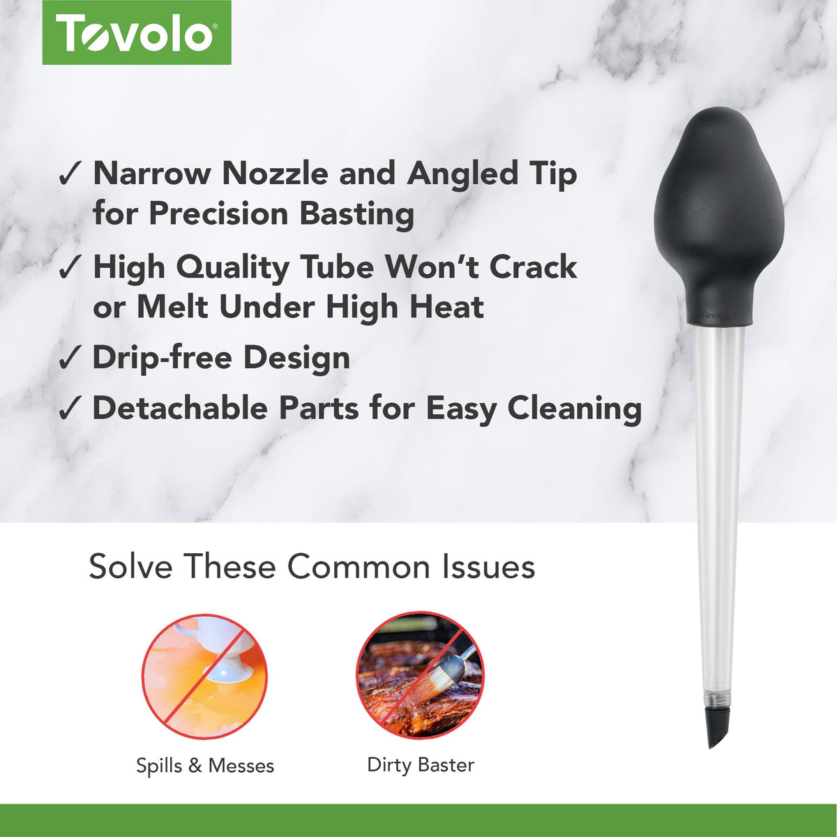 Baster Dripless Polycarbonate by Tovolo – 1 Count, Plastic, Clear, Model 28014