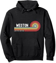 I Love Weston Personalized Retro Sunset First Name Pullover Hoodie