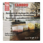 Freshpro Mini Food Storage Container Set with Lid by Cambro – Small, 0.47 liters, Plastic, transparent, Pack of 8