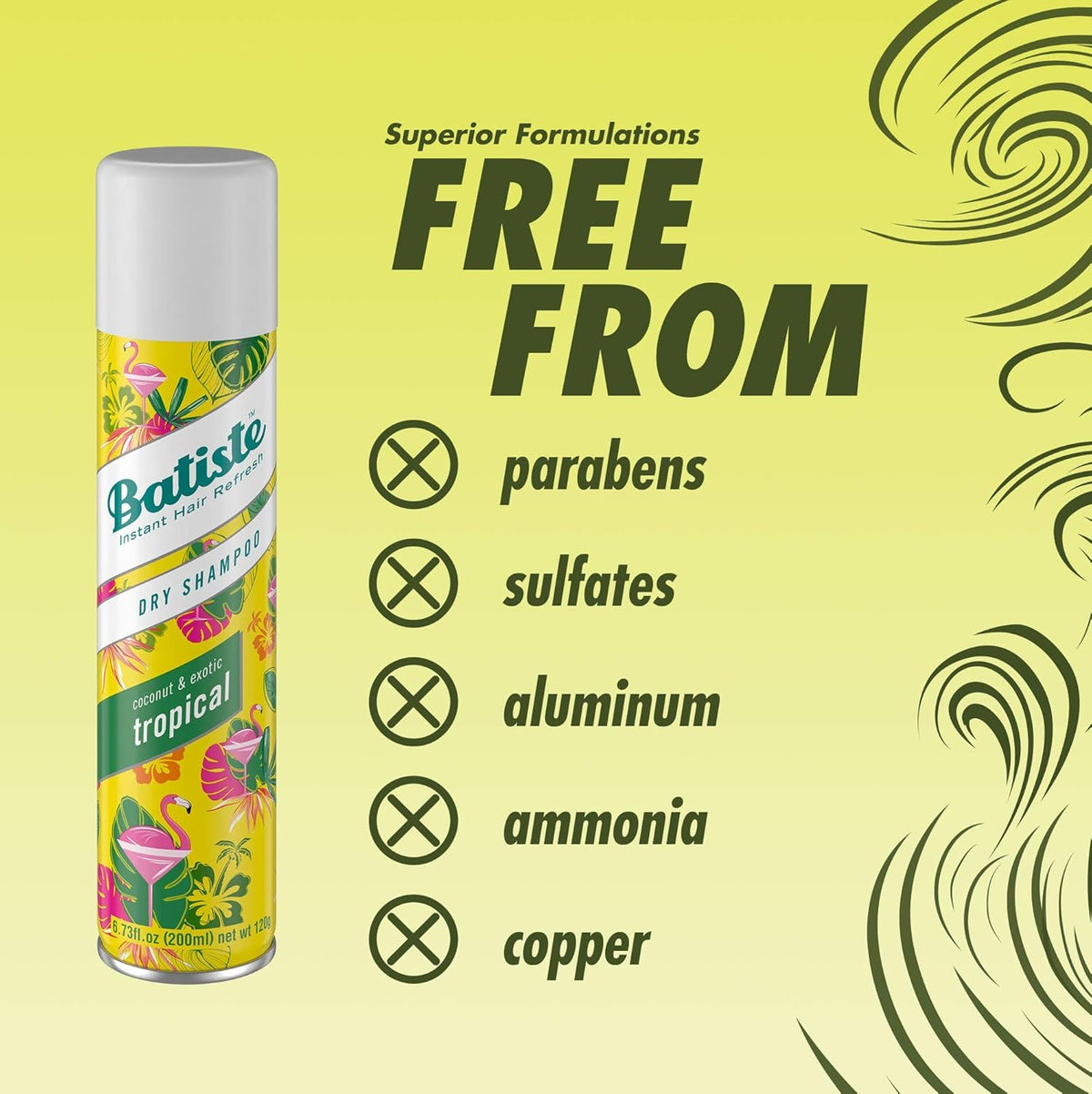 Instant Hair Refresher Dry Shampoo by Batiste – 3.81 Ounce (Pack of 6), Pack of 6