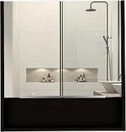 24" Tatacoa Mirror Medicine Cabinet with One Open Shelf and Three Interior Shelves by DEPOT E-SHOP – Engineered Wood, Black Wengue, Model DE-GLW5551