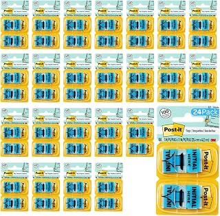 Post-it Initial Here Flags, 1 in Wide, Blue (680-IH2) - 24-Pack