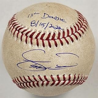 Taylor Ward signed 2022 Game Used "13th Double" Baseball autograph auto MLB BAS - Autographed Other Game Used NHL Items