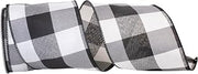 Reliant Ribbon Black/white Jumbo Check Wired Edge Ribbon, 4 Inch X 10 Yards, Black/white