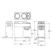 VP17-3SS2U Pourover Commercial Coffee Brewer with One Lower and Two Upper Warmers by Bunn – 12.00x22.00x25.50, 3.8 gallons, Stainless Steel, Silver, Model 13300.0004