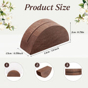 Alffun Wooden Table Number Holders, Semicircular Walnut, 50 Pcs Brown