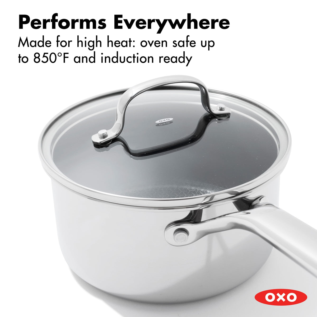 OXO 2.5QT Saucepan with Lid / Stainless Steel / 2.5 quarts Saucepans