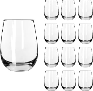 Libbey 70264 Wine Glass/Universal Glass "Stemless", 451 ml, Set of 12