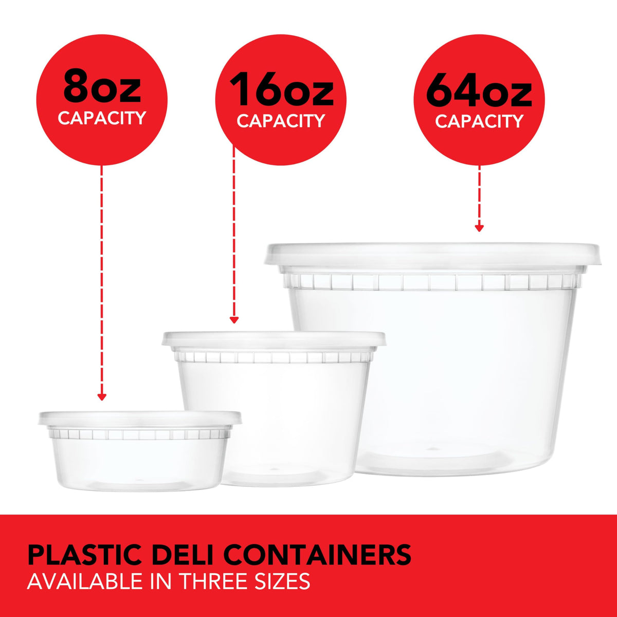 Stock Your Home 64 oz/8 Count / transparent / 64.0 ounces Container Sets
