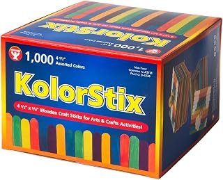 Hygloss Products Colored Craft Sticks – Bright Vibrant Wood Popsicle Sticks – 4.5 Inches, 1000/Box Mixed Colors, Bulk Pack 10 Boxes- 10,000 Sticks