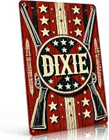 Dixie Themed Vintage Metal Signs Wall Art 8X12 Inch | Vintage Style Wall Decor, Indoor Outdoor for Home, Living Room, Bedroom, Office, Porch, Gift for Homeowners or Decor Lovers