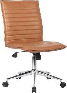 Boss Office Products Modern Vinyl Armless Hospitality Office Chair, Caramel