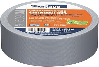 Shurtape PC 609 Performance Grade, Co-Extruded Cloth Duct Tape, 48mm x 55m, Silver, 1 Roll (149263)