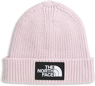 The North Face Kids' Baby Logo Box Beanie | Woven Logo Patch, Cuffed Design, Sustainable Fabric